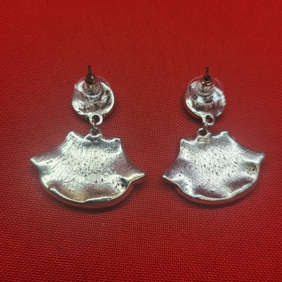 Oval Gangle Bib Collar Necklace Earrings Jewelry Set Boho Statement Metal Tribal - Picture 16 of 16